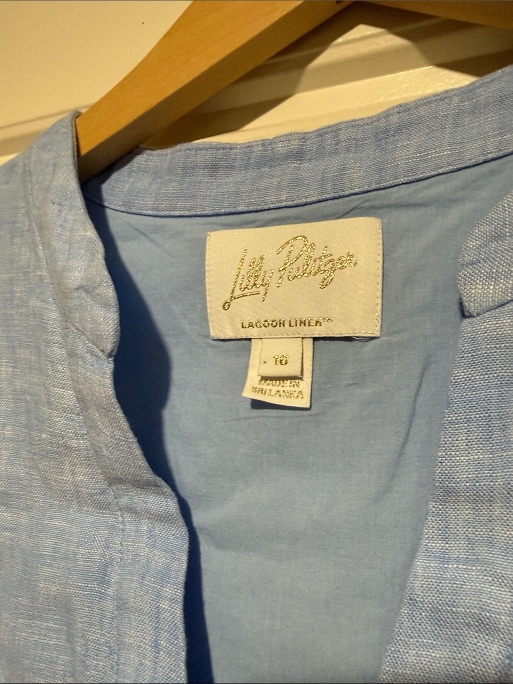Lilly Pulitzer Mialeigh Linen Dress blue lagoon linen 16 nwot - Picture 6 of 12